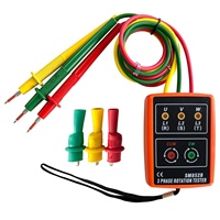 Medidor de Secuencia de Fases Trifásico SM852B, Detector de Fases CC/CA, Medidor de Fases de Alta Precisión con Pantalla LED para Circuitos Domésticos