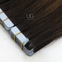 U Glamour Extensions de cheveux naturels à bandes adhésives invisibles, double tirage, couleur brun chocolat, importées de Corée, très demandées pour salons