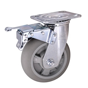 Schwerlast 4\" 5\" 6\" 8\" TPR Schwenkrolle mit Bremse, Gummi-Kugel, Industriequalität, Tragkraft 200-300kg, Chinesische Fabrikrollen - Product Image 1