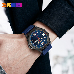 Skmei Men's Quartz Watch Black Nylon Strap Luminous Waterproof Date Week Display Diver Style Analog Wristwatch - Product Image 3