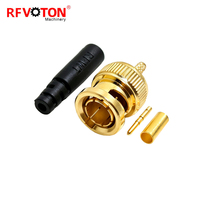 Connecteur BNC à sertir 12G-SDI pour câble RG179 plaqué or, prix d'usine en gros, fabricant