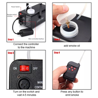 Machine à fumée de scène miniature 500W avec télécommande et LED pour mariage, fête, DJ
