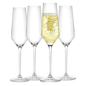 Verre à vin en cristal de luxe 500ml personnalisé en gros Champagne verres à vin à longue tige sans plomb pour la fête de mariage