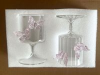 Gobelet en verre papillon rose verre gobelet en verre romantique 3D papillon rose gobelet en verre élégant verres à vin dépouillés pour la Saint-Valentin