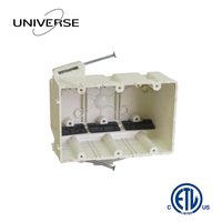 Boîtier électrique BMC 3 modules homologué ETL, neuf, non métallique, pour prises/interrupteurs/jonctions, avec clous intégrés pour installation murale