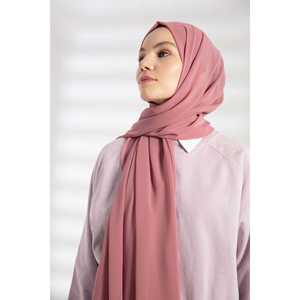 <b>Chiffon</b> <b>Scarf</b> Rose Pink Plain Dyed Long Lightweight Women 100% Polyester - Product Image 2