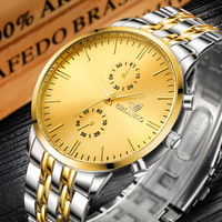 Montres pour hommes, montre à quartz pour homme, montre bon marché avec bracelet en acier inoxydable, montre de luxe Orlando argentée dorée pour homme