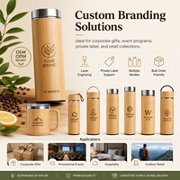Botol Air Stainless Steel 500ml dengan Cangkang Bambu, Vakum Terisolasi, Badan Lurus, Logo Kustom Grosir untuk Hadiah Kembali ke Sekolah