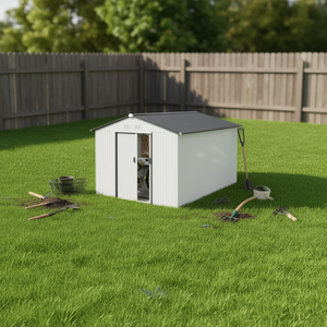 โรงเก็บของกลางแจ้งโครงเหล็กชุบสังกะสีสำหรับเก็บเครื่องมือและอุปกรณ์ - Product Image 2