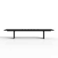 Table de conférence rectangulaire noire moderne, grande table de réunion de bureau pour 8 à 10 personnes