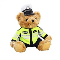 Peluche Ours Policier Motard de la Police, Cadeau en Gros, Dessin Animé Unisexe, Fabriqué en Chine, Rembourrage Polyester et Coton PP
