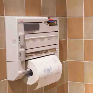 MIXWARES Kitchen Wall Mount Storage Rack Box <strong>Cling</strong> <strong>Film</strong> Aluminum <strong>Foil</strong> <strong>Dispenser</strong> With Slide Cutter Paper Roll Wrap Organizer - Product Image 4