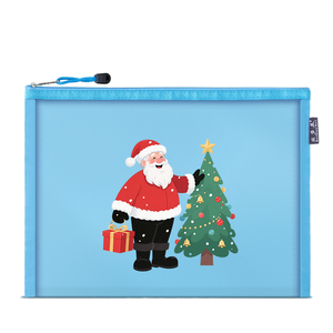Santa Claus túi quà tặng, dễ thương lưới Dây Kéo Túi dữ liệu, túi tài liệu sinh viên văn phòng phẩm thi giấy lưu trữ túi, món quà giáng sinh - Product Image 2