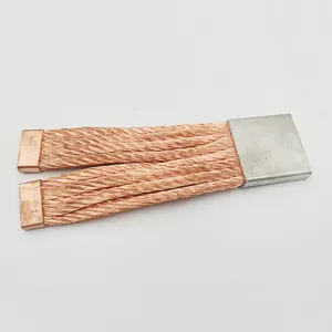 Cable de alambre de cobre trenzado plano flexible redondo estañado personalizado con 99.95% de pureza