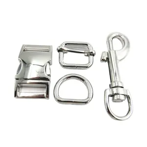 OEM Pet Accessories Hardware 15mm Metal Dog Collar Side Quick Release Buckle For Dog Leash And Backpack