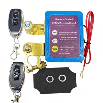 12V 240A 1-Way Remote Battery Disconnect Switch Copper IP41 30-100m Control Distance Car Anti-Theft Prevent Battery Drain Switch