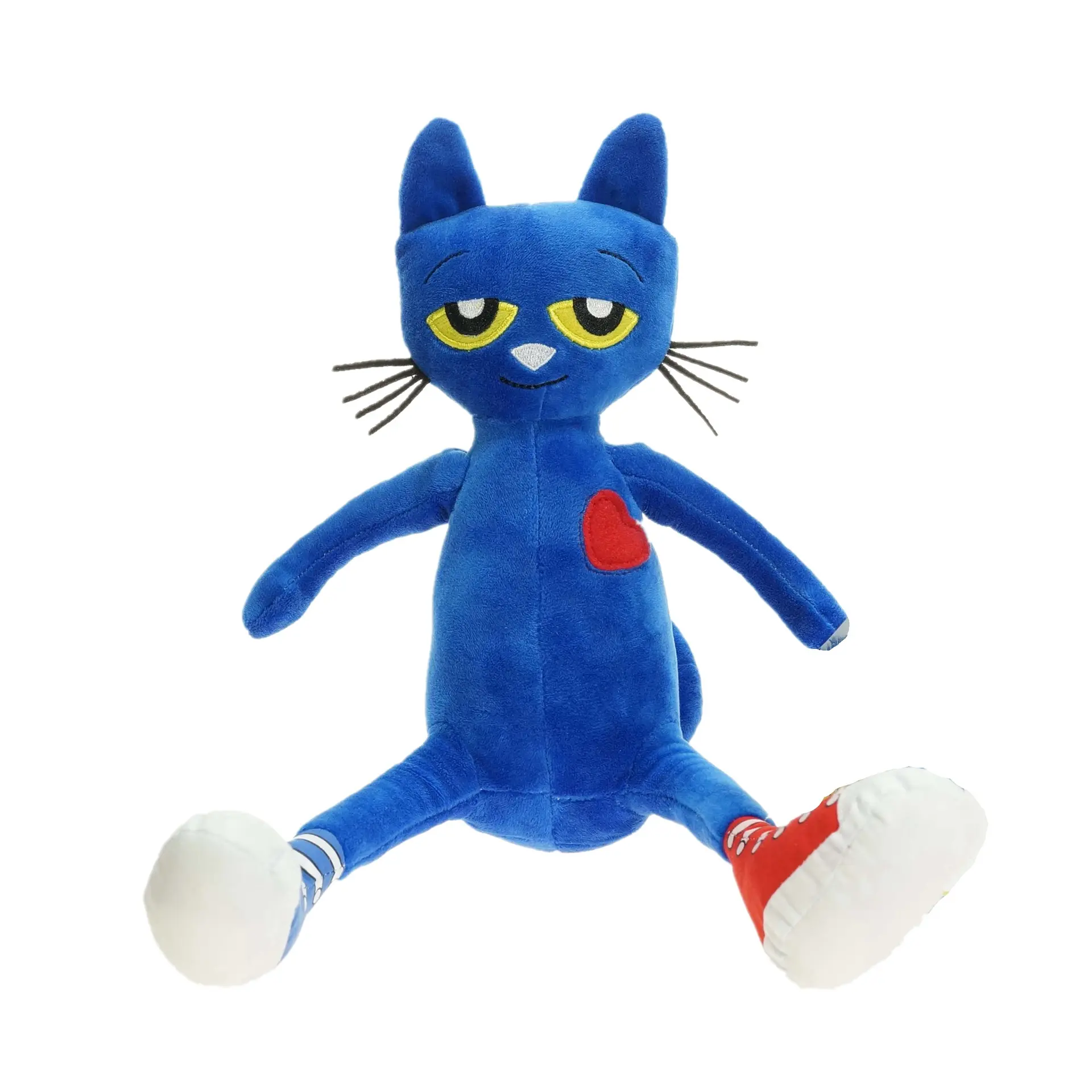 Animales de peluche Juguetes de dibujos animados Lindo gato con expresión en la cara Juguete de peluche personalizado Pete azul-El gato Juguetes de animales de peluche con guitarra