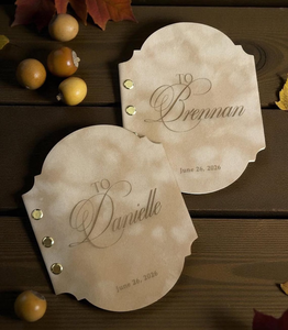 Carnet de Vœux de Mariage de Luxe Personnalisé en Coton Premium 300 g/m² avec 4 Pages Intérieures Vides et Couverture en Velours pour Lui et Elle - Product Image 4