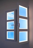 Panneau LED de plafond pour éclairage artificiel intérieur, lumière du soleil artificielle à CRI élevé, pour maison et bureau modernes, avec effet de fenêtre encastrée et de ciel bleu, type puits de lumière virtuel