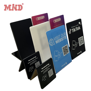 Carte holographique NFC imprimée personnalisée en acrylique pour examen des médias sociaux, menu de restaurant en plastique, affichage pour support de table Nfc - Product Image 4