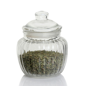 Tarro de cristal al por mayor con rayas verticales para mermelada, granos y frutos secos, con tapa de cristal, 650ml, 1250ml, 2000ml, 2200ml - Product Image 3