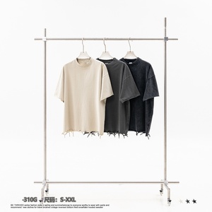 Camiseta de Hombre de Alta Gama, Personalizada, de Punto Grueso de 310 g/m², Estilo Vintage Lavado, 100% Algodón, Transpirable, Lisa, para Ropa Urbana - Product Image 3