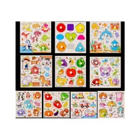 Ranch Animal Hand Grip Board Puzzle Early Education Houten driedimensionale puzzels met pinnen voor kinderen