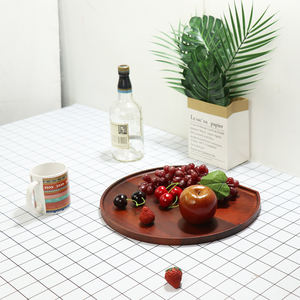 Handmade Acacia Wooden Bamboo Serving Tray Decorative Handles Custom Bamboo Bread Charcuterie <strong>Board</strong> Fruit Salad Cheese Platter - Product Image 4