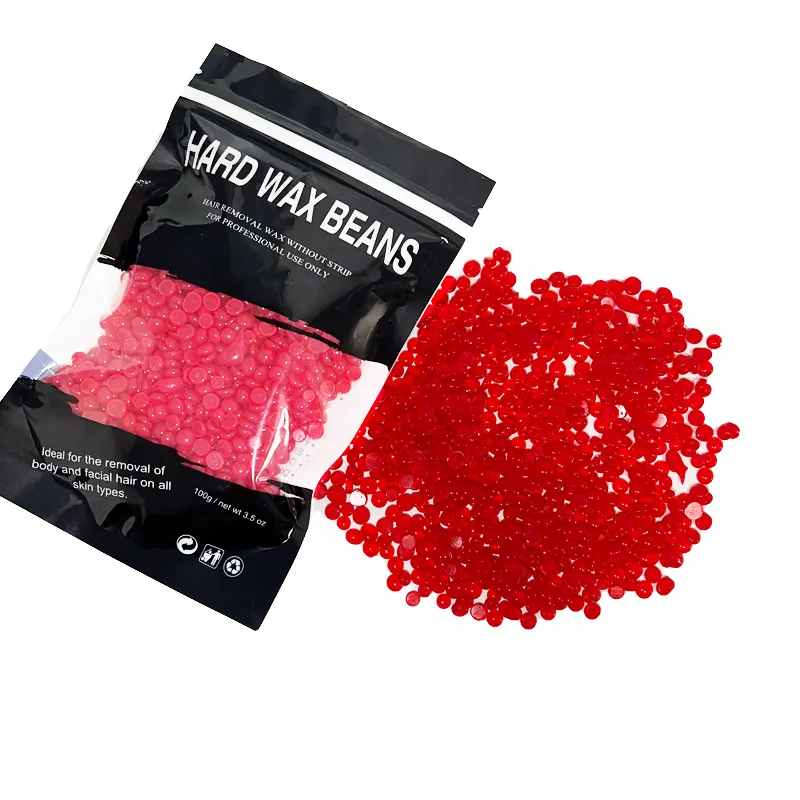 New Color Strawberry Hair Removal Hard Wax Beans 100g Depilatory Waxing Beans Hot Hard Wax Beads Free Sample Hair Removal Hard