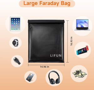 Large <strong>EMP</strong> Proof Faradaybag Anti-Theft Anti-Tracking for Laptops &amp; Tablets &amp; Phones &amp; Car Keys, Fireproof &amp; Waterproof