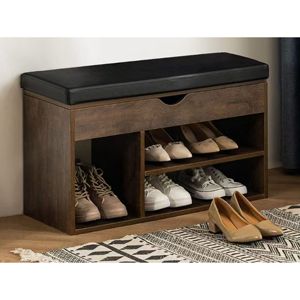 2-tầng bằng gỗ giày lưu trữ băng ghế dự bị với lật không gian hàng đầu đệm lối vào tổ chức cho nhà bếp và thực phẩm đồ chơi - Product Image 1