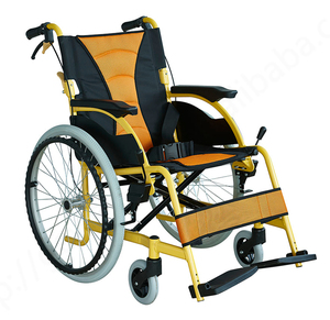 เก้าอี้รถเข็นอลูมิเนียมแบบแมนนวลพับได้น้ำหนักเบานั่งสบาย - Product Image 1