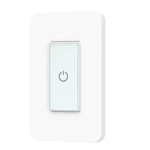 Interrupteur d'alimentation contrôlé par wifi unipolaire américain Tuya Smart On-off Switch tactile sensible Wifi touch switch