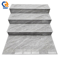 Carrelage de sol pour escalier en porcelaine polie antidérapante aspect marbre vert 470x1200mm pour cour, résistant aux acides et antibactérien