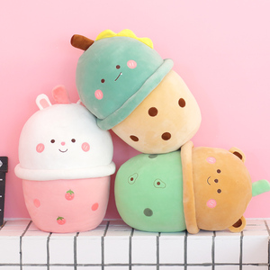 Peluche personnalisée mignonne <span class=keywords><strong>Dino</strong></span> Milk Tea, jouet en peluche Kawaii, peluche Boba, peluche tasse de thé au lait, décoration de chambre, vente en gros, OEM personnalisé - Product Image 2
