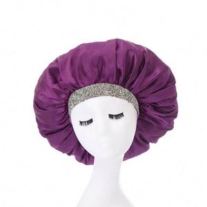 Silky Jewel <b>Extra</b> <b>Large</b> Rhinestone Bling Diamond Satin Bonnet Night Sleep Cap Wrap for Curly Hair Promotion Gift - Product Image 3