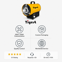 Chauffage au gaz propane à faible bruit en acier inoxydable 15KW avec protection contre les coupures TSG-15, chauffage à air LPG avec thermostat motorisé