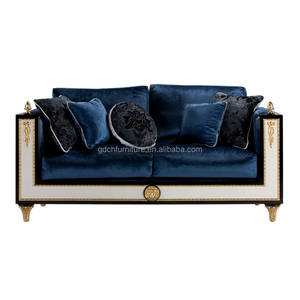 Sofá de Estilo Europeo, Sofá de Tela de Lujo Ligero Italiano, Muebles de Sala de Estar Tallados en Madera Maciza, Estilo Neoclásico - Product Image 3