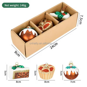 Figurines en verre soufflé à la main, faites sur mesure, décorations de Noël personnalisées, décorations de fruits et d'aliments peintes à la main, ornement pour arbre de Noël - Product Image 1