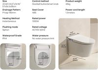 Inodoro Inteligente al por Mayor con Bidé Eléctrico, Asiento con Calefacción Automática, Montaje en Pared para Apartamentos
