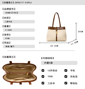 Sac fourre-tout de luxe en cuir de vachette vintage pour femme, sac à bandoulière en cuir véritable pour femme, vente en gros - Product Image 6