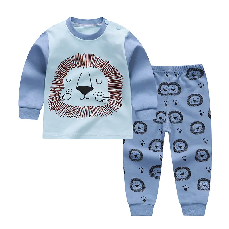 Boys Baby Cotton Pajamas Kids Clothing Sleepwear suit 2 pcs Cute design Children's Clothings Long Sleeve Pajamas