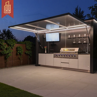 Cuisine extérieure modulaire de luxe en acier inoxydable pour barbecue, jardin et camping, avec conception gratuite en 48 heures