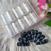 10 stks/doos Witte Bloem Nagelfolie Vlinder Toren Transfer Sticker Slider Nail Art Accessoires Nagel Transfer Folie Papieren Stickers