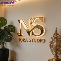 Letrero Comercial LED Personalizado, Letrero Retroiluminado LED de Acero Inoxidable con Espejo Dorado 3D para Spa de Belleza y Peluquería de Lujo