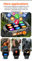 Montre connectée HT49 1200mAh étanche IP68 avec lampe torche LED, plus de 100 modes sportifs, suivi du sommeil, de la fréquence cardiaque, de la pression artérielle et de l'oxygène sanguin pour hommes