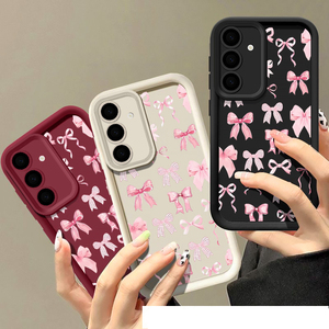 Funda Protectora para Teléfono Móvil <span class=keywords><strong>Samsung</strong></span> S20FE <span class=keywords><strong>S21FE</strong></span> S23FE, Diseño de Lente de Escalera con Estampado de Moño Rosa, TPU Resistente a Impactos, <span class=keywords><strong>Precio</strong></span> al por Mayor - Product Image 2
