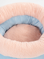 Мягкая плюшевая круглая лежанка для кошек Donut Cat Bed с приподнятым бортиком для домашних кошек и маленьких собак