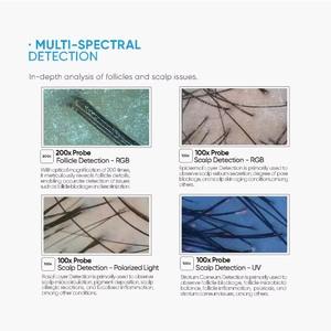 Analyseur numérique de peau, de cheveux et de cuir chevelu MFJC-1B alimenté par l'IA, modes RGB/polarisation croisée/UV, caméra sans fil Wi-Fi pour l'analyse du visage - Product Image 2