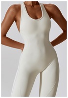 Combinaison pour femme imperméable et respirante en spandex/nylon, vêtements de sport ultra-doux, combinaison une pièce, tenue de yoga, combinaison de sport sans dos